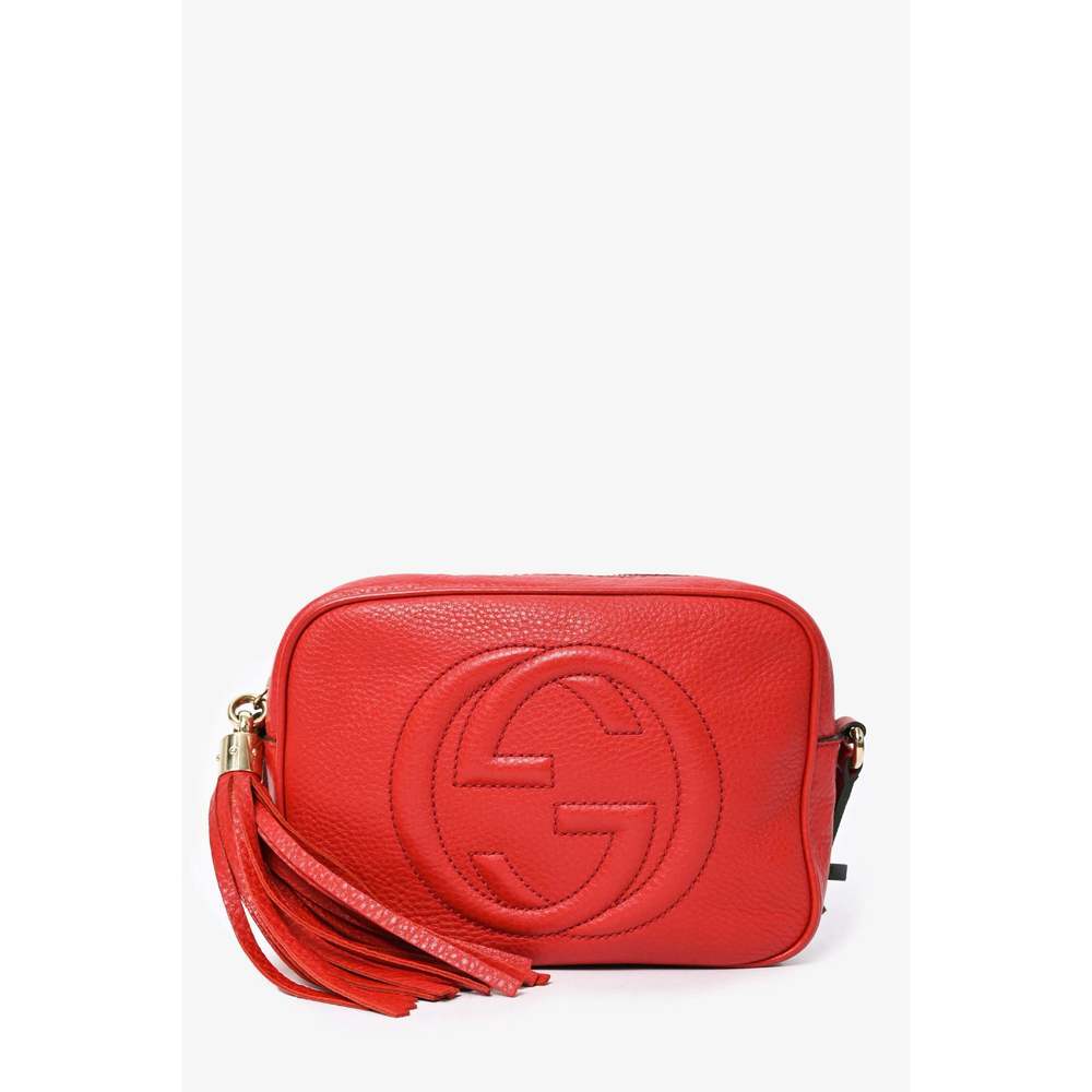 Gucci Red Leather Small 'Soho Disco' Crossbody Bag